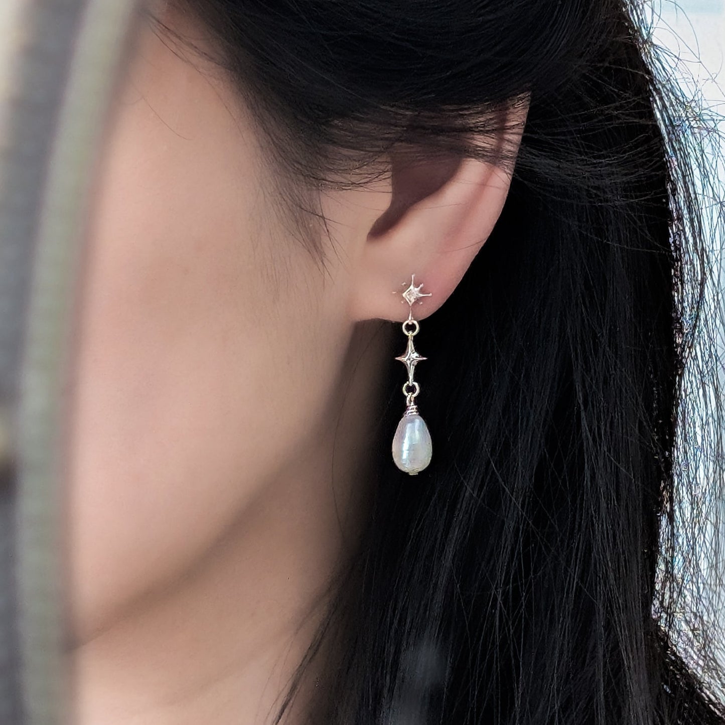 Astra Nautilus || Pearl Drop Earrings