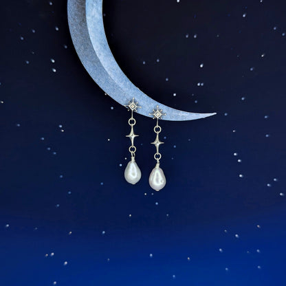 Astra Nautilus || Pearl Drop Earrings