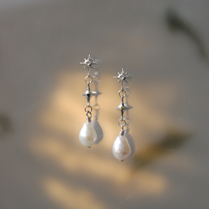 Astra Nautilus || Pearl Drop Earrings